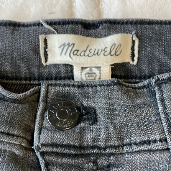 Madewell 10” high-rise skinny button black denim jeans size 25 - Picture 2 of 10